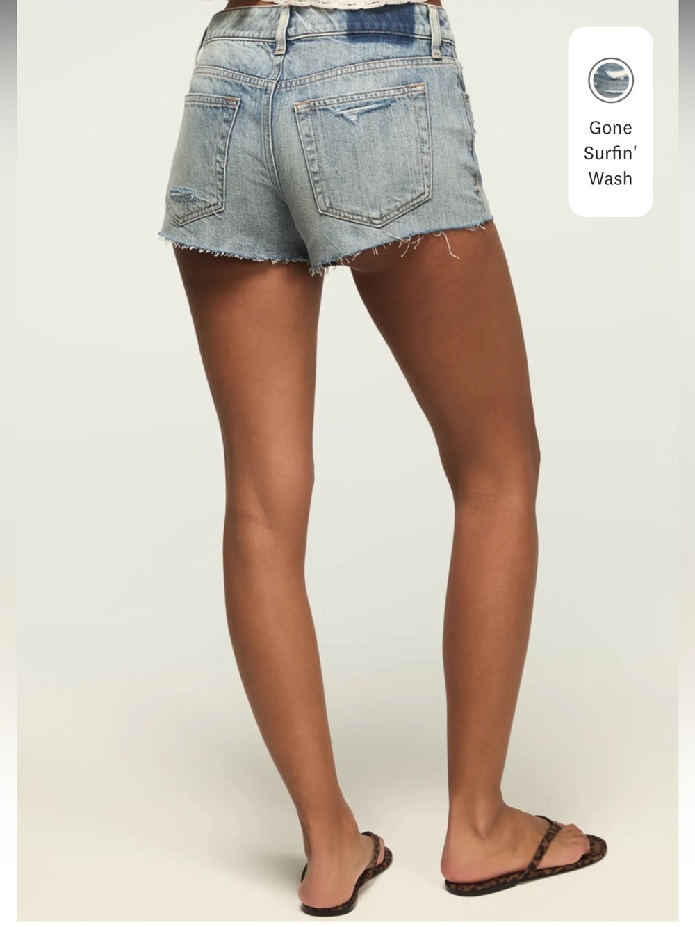 Lucky Brand Mid Rise Festival Denim Shorts in Gone Surfin’ Wash Sz 30 - Picture 6 of 13